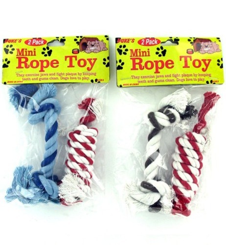 EOSK DI483 mini rope toy 2pk asst, 0.224 lbs. UPC 731015000000. Price per Case of 36, Category: pet supplies. (EOSDI483)