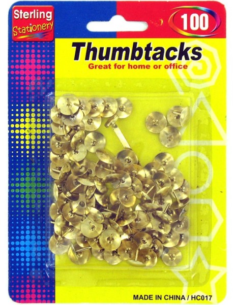 EOSK HC017 100 pack copper thumbtacks, 0.109 lbs. UPC 731015000000. Price per Case of 24, Category: stationery. (EOSHC017)