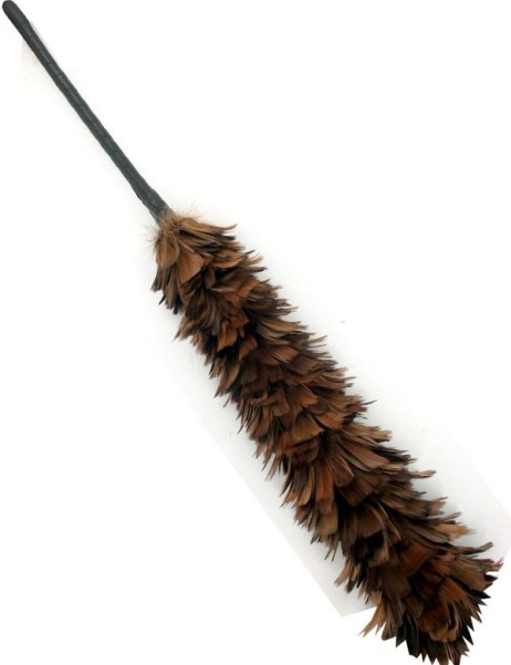 EOSK HS137 goose feather duster with plastic wrapped bamboo handle, 0.217  lbs. UPC 667199000000. Price per