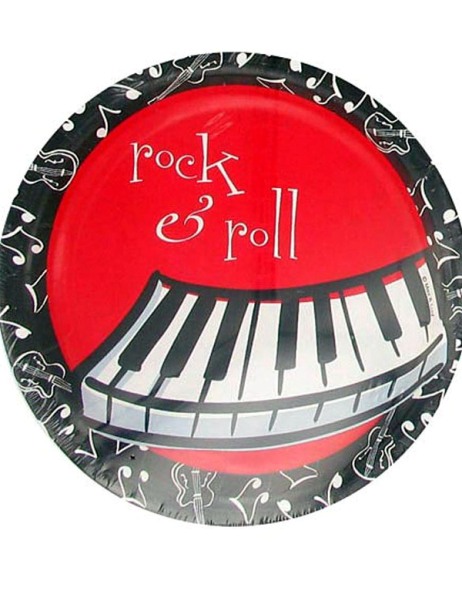 EOSK KH664 8 6.75 inches rock & roll party plates, 0.167 lbs. UPC 73525739779. Price per Case of 12, Category: party. (EOSKH664)