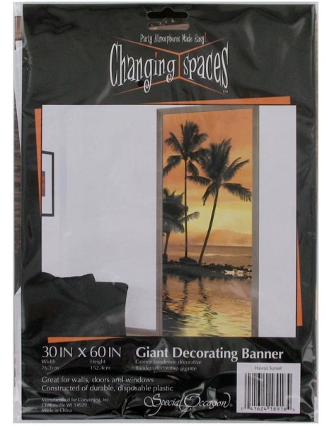 EOSK KI925 hawaii 30 x 60 inch giant decorating banner, 0.163 lbs. UPC 41624189184. Price per Case of 12, Category: party. (EOSKI925)