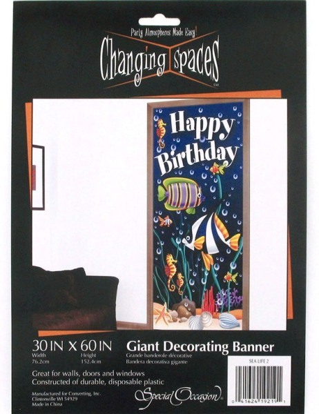 EOSK KJ353 sea life ginat decorating banner 30 x 60 inch, 0.171 lbs. UPC 41624192191. Price per Case of 12, Category: party. (EOSKJ353)