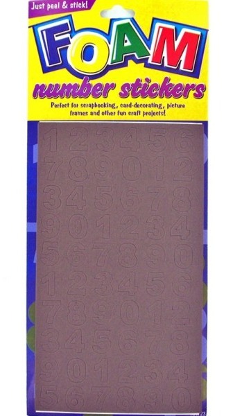 EOSK KK723 foam number stickers assorted sizes and colors, 0.039 lbs. UPC 731015000000. Price per Case of 24, Category: toys. (EOSKK723)