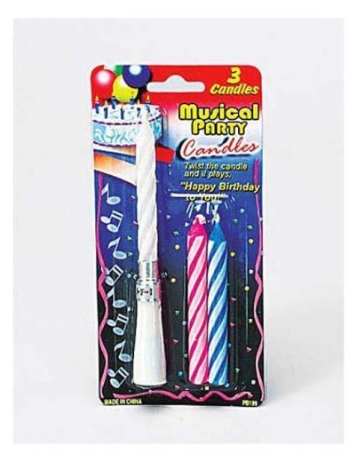 EOSK PB199 musical birthday candle, 0.051 lbs. UPC 731015000000. Price per Case of 24, Category: party. (EOSPB199)