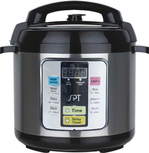 Sunpentown EP-C11A Electric Pressure Cooker, 6.5 quarts Capacity, 120V / 60Hz Input voltage, 1000W Power consumption, 140 - 176F Holding temperature, 0-70Kpa Working pressure, 90Kpa Limit pressure, 4 ft Cord length, Up to 6 hours manual cook time, Multifunctional with six adjustable programs and keep warm mode, Rice cooking capacity: 12 cups - uncooked rice, UPC 876840012196  (EPC11A EP-C11A EP C11A)