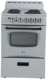 Avanti ER24P0WG 24" Electric Range, Deluxe See-Thru Glass Oven Door, Oven Cavity Light with ON/OFF Switch, 60 Minute Timer on ER24P0WG and ER24P1BG, Backsplash, Leveling Legs, Pull Out Storage Drawer with Handle, Surface and Oven Indicator Lights, UPC  079841512409 (ER24P0WG ER24P0WG ER24P0WG) 