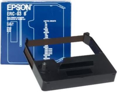 Epson ERC-03B Black Ribbon Cartridge (6 Pack) for use with Epson M210V, M220 and M240 Dot-Matrix Printers, UPC 010343812567 (ERC03B ERC 03B ERC-03 ERC03)