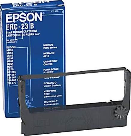 Epson ERC-23B Black Ribbon Cartridge (6 Pack) for use with Epson TM-267, TM267 II, TM-270, RP-265, M-250, M-250A, M-255, M-255A, M-260, M-260A, M-260C, M-264, M-265, M-265A, M-265C and M-280 Dot-Matrix Printers (ERC23B ERC 23B ERC-23 ERC23)