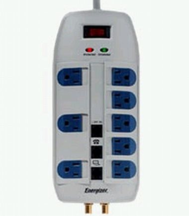 EnergizerPower  ER-S400  8-Outlet Broadband Surge Protector  (ERS400, ER S400, ER-S40, ERS40)