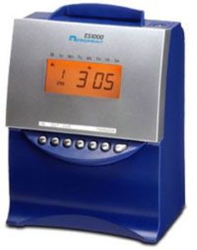 Acroprint 01-0215-000 model ES1000 Electronic Totalizing Payroll Recorder, Automatically adjusts month, year and changes daylight saving time, Prints in standard AM/PM hours or 24-hour format with minute or 1-100 increments, Signal control for external bells or horns, Quartz Crystal Time Base, Dot Matrix Printer, Optional battery back up for printing during power outages, Alternative to ATT-310 ATT310 (ES-1000 ES 1000 ES1000 1000 010215000) 