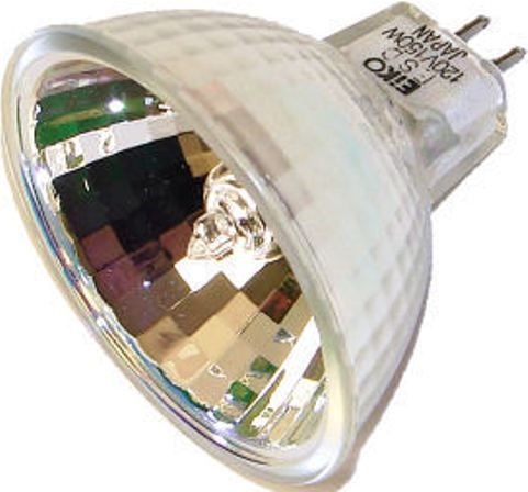 Eiko ESD model 02750 Projector Light Bulb, 120 Volts, 150 Watts, CC-8 Filament, 1.75/44.5 MOL in/mm, 2.00/50.8 MOD in/mm, 12 Average Life, MR16 Bulb, GY5.3 Base, 150 Watts Amps, 3350 Color Temperature degrees of Kelvin, Enlarger Use, BDTH Burning Position, UPC 031293027504 (02750 ESD EIKO02750 EIK-O02750 EIKO 02750)