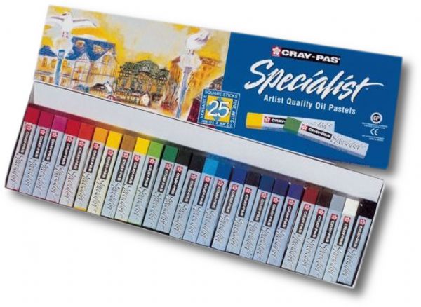 Cray-Pas ESP25 Specialist, Oil Pastel, 25-Color Set; Formulated and shaped for the fine artist, commercial illustrator and professional; Square sticks are ideal for either fine line, detailed work or broad stoke, large area coverage; Can be used for a variety of techniques; Certified non-toxic by ACMI and ASTM; CP non-toxic; Colors subject to change; Dimensions 11.25