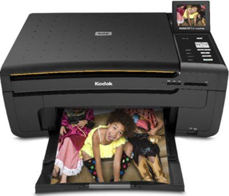 Kodak ESP 5 All-in-One Printer (Print, Copy, and Scan), Large 3 in. color LCD display plus memory card and USB slots to view, crop and print without a computer, Print up to 30 ppm black and 29 ppm color, KODAK Lab-quality 4  6 in. borderless photos in as little as 30 seconds, Print borderless photos up to 8 1/2  11 in. and documents up to 8 1/2  14 in. (ESP5 ESP-5)