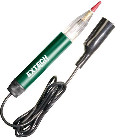 Extech ET30A Automotive Circuit Tester; Ideal for checking circuits, fuses, switches and wiring on automobiles, trailers, boats, motorcycles and other low voltage systems; Tests DC Voltage from 6 to 24V; UPC 793950410318 (ET-30A ET 30A ET30)