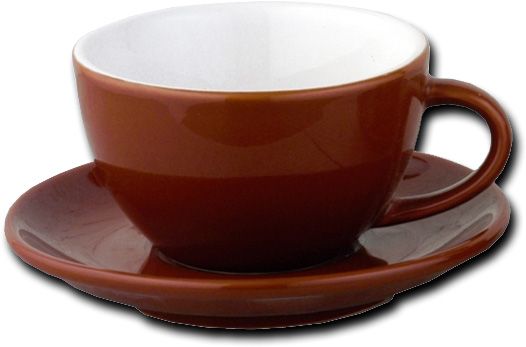 European Gift 020C Italian Style Moka Cafe Cappuccino Cups, 7 oz, Set Of 6; Brown cappuccino cups, heavy weight, set/6 cups and saucers 7oz; Italian 