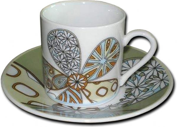 European Gift 0370 Espresso Demitasse Set Of 6 Gift Box; Espresso demitasse set of 6 gift box; 2.2 oz. capacity; The porcelain design makes the cups delicate looking but strong; Classis espresso shape, decorated with a modern flower design on the saucer and cup; Made in Indonesia, gift boxed; Modern flower design, heavyweight porcelain; Dimensions 16