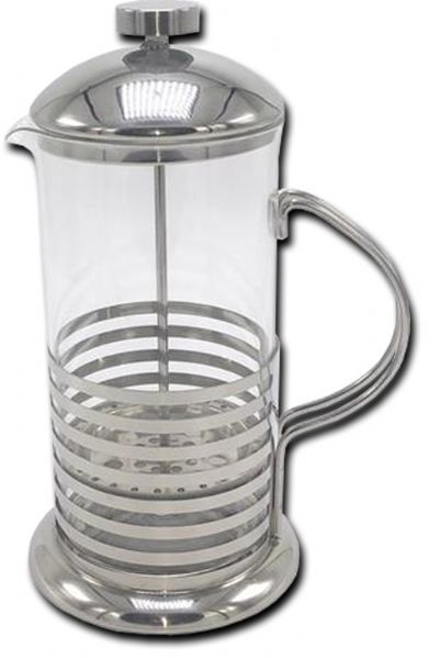European Gift 168-2 Stainless Steel PRESS POT, 8 Cup, Mirror Finish, 12 oz; Coffee/Tea Press Pot, 12 oz; Made of 18/10 stainless and high temperature glass; Press pots can be used to make tea or coffeee; Simply place loose tea or coffee in the bottom, pour in hot water, allow to steep to desired strength then press filter spout down and serve; Assorted sizes; UPC 725182016822 (EUROPEANGIFT1682 EUROPEAN GIFT 168-2 FRENCH PRESS POT)