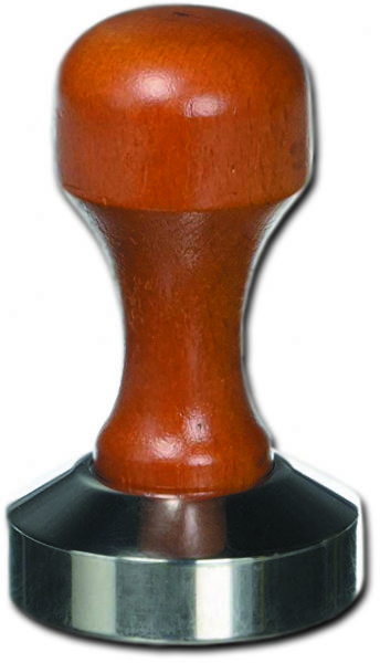 European Gift 363 Eye-Vac Exhaust Filter, Stainless Steel; Heavyweight Stainless and wood coffee tamper; Flat 53 mm. diameter; Measures 3 inches tall; Hand wash only; Imported; Coffee tamper for use with espresso machines; Fits most home espresso machines; Designed to fit a 52mm porta filter; Dimensions 7