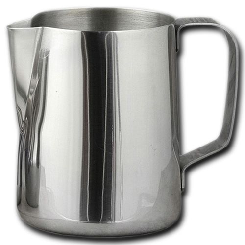 European Gift 37 Stainless Steel Frothing Pitcher, 32oz Capacity; Heavy duty 18/8 stainless steel; Commercial grade; Perfect for restaurant use; 32oz capacity; Large handle; Gift boxed; 5.5