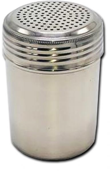 European Gift 370B Stainless Steel Condiment Shaker, 10 Ounce; Stainless steel condiment shaker, heavy weight, screw of lid for easy cleaning; Large dispensing holes, perfect for all spices or cocoa; Made in China to our specifications; Add the perfect finishing touch to your lattes and cappuccinos with this condiment shaker; UPC 725182037025 (EUROPEANGIFT370B EUROPEAN GIFT 370B COFFEE DRINKING TUMBLER CANISTER)