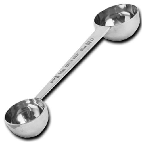European Gift European Gift 44 Coffee Scoop Stainless Steel, 2 Sided Espresso Scoop; This stainless steel measuring spoon is 2-sided for 1 and 2-cup portions (industry standard of 6 grams per cup); Get the perfect measure to ensure quality to your coffee; 7