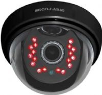 Seco-Larm EV-2801-NKBQ Indoor IR Dome Camera, 1/3" Sony Super HAD II CCD, 540TVL Horiz. Resolution, 798x494 Pickup Elements, Internal Sync, Automatic White balance, 1.0Vp-p composite output, 75ohm Video output, 2.8~11mm, DC auto-iris Lens, Auto Electronic Shutter Shutter control, Auto Gain control, 0.45 Gamma Correction, More Than 48dB S/N Ratio, 3-Axis gimbal for wall or ceiling mounting, 18 IR LEDs: Up to 50ft , 15m range, UPC 676544012061 (EV2801NKBQ EV-2801-NKBQ EV 2801 NKBQ) 