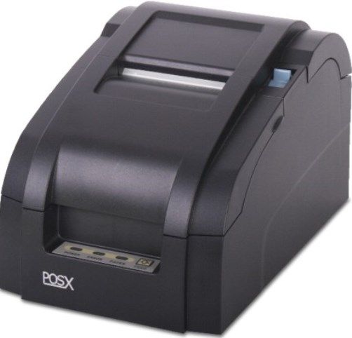 POS-X EVO-PK2-1AE Impact Dot Matrix Receipt Printer with Ethernet Interface, Autocutter and Cable, Black, 5 Lines per Second Print Speed, Dot Density 160 dpi, Effective Printing Width 2.5