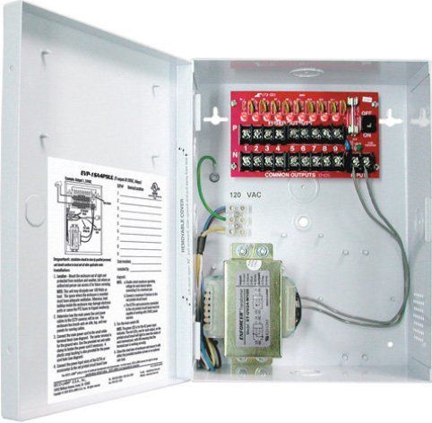 Seco-Larm EVP-1SA8P16UL CCTV Power Supply, 16 Outputs, 8 Amp Supply Current, 1.1 Amp Max Amp per Channel, 24VAC Output Voltage, 5.0 Amps at 250VAC Main fuse rated, 1.1 Amps at 250VAC Output fuses rated, 110VAC, 60Hz. Output - 24VAC Input Voltage, Individual red LED status indicator for each output, Main power switch to turn on/off power to outputs, UL-approved power transformer, UPC 676544001669 (EVP1SA8P16UL EVP-1SA8P16UL EVP 1SA8P16UL)