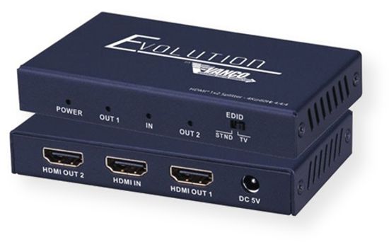 Vanco EVSP4K12 Evolution Premium 4K HDMI 12 Splitter; Black; Transmits audio and video from a single source to 2 HDMI outputs up to 4K2K (2160p) Ultra High Definition resolution without any loss of quality or resolution; Supports video formats up to 4K2K 60 Hertz with 12bit YCBCR 4:4:4 and HDR; UPC 741835105941 (EVSP4K12 EVSP4K-12 EVSP4K12SPLITTER EVSP4K12-SPLITTER EVSP4K12VANCO EVSP4K12-VANCO) 