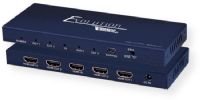 Vanco EVSP4K14  Evolution Premium 4K HDMI 1×4 Splitter; Black; Transmits audio and video from a single source to 4 HDMI outputs up to 4K2K (2160p) Ultra High Definition resolution without any loss of quality or resolution; Supports video formats up to 4K2K 60 Hertz with 12bit YCBCR 4:4:4 and HDR; 3D frame sequential video format up to 1080p 60; UPC 741835105958 (EVSP4K14 EVSP4K-14 EVSP4K14SPLITTER EVSP4K14-SPLITTER EVSP4K14VANCO EVSP4K14-VANCO)  