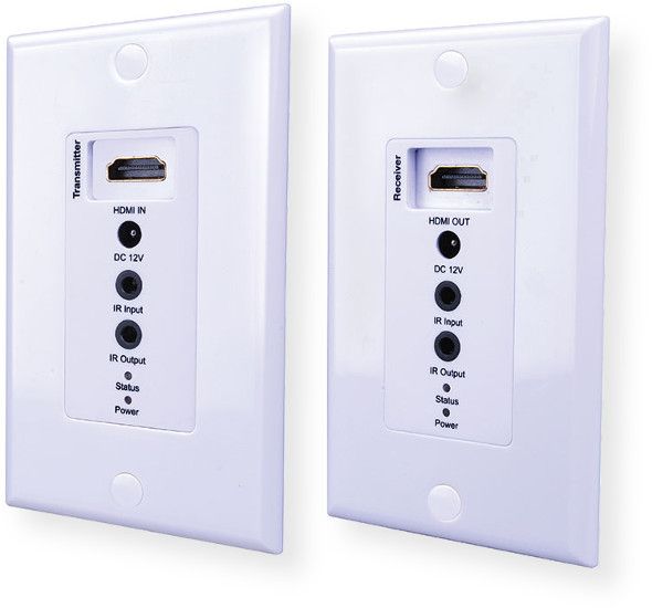 Vanco EVWP2006 HDMI CAT5E CAT6 Wall Plate Extender; White; Transmits HDMI video audio control and power through single CAT5e/6 cable; Features Power over Ethernet (PoE) Technology which transmits power over Cat5e/Cat6- allowing the transmitter or receiver to be powered off of a single power supply; Fits easily into a single gang low voltage box and allows for power to be supplied on either the transmitter or receiver for a flexible installation; UPC 741835105477 (EVWP2006 EVWP-2006 EVWP2006EXTEN