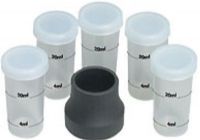 Extech EX006 Weighted Base and Solution Cups Kit, For used with ExStik Series Meters, Plastic solution cups with caps for storing your solutions, Iron cast weighted base to hold the meter in plastic solution cup to obtain a stable reading, Allows for hands-free measurements, Complete with weighted base and 5 solution cups with caps, UPC 793950000069 (EX-006 EX 006) 