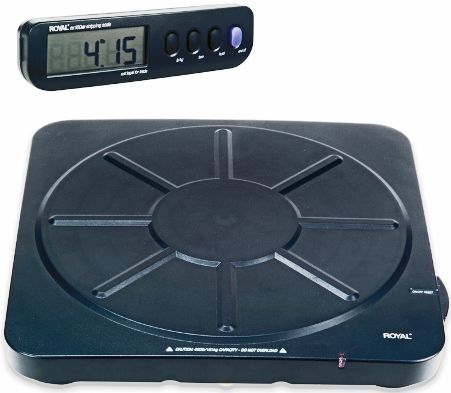 Royal EX100W Commercial Shipping Scale with Wireless Remote; 100 pounds/45-kg capacity; .05 pounds/20 gram increments; Weighs in pounds, ounces and kilograms; Built-in tare feature; Large platform and heavy duty construction; Wired, remote display for easy use; Dimensions 2 x 11.75 x 11.75; UPC 022447295191 (EX-100W EX 100W EX100 29519A)