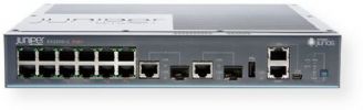 Juniper Networks EX2200-C-12T-2G Compact Ethernet Fanless Switch with 12-port 10/100/1000 BASE-T and 2 Dual-purpose (10/100/1000BASE-T or SFP) Uplink Ports, Data Rate 28 Gbps, Throughput 21 Mpps (wire speed), Junos Operating System, sFlow Traffic Monitoring, 8 QoS Queues/Port, UPC 832938060036 (EX2200C12T2G EX2200-C12T-2G EX2200C-12T2G EX2200-C-12T2G) 
