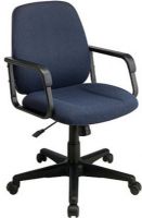 Office Star EX2654 Executive Managers Chair, Built in Lumbar Support, Pneumatic Seat Height Adjustment, Locking Tilt Control with Adjustable Tilt Tension, Comfortable "C" Arms, Heavy Duty Nylon Base, 20" W x 18" D x 2.5" T Seat Size, 20" W x 20" D x 3" T Back Size (EX-2654 EX 2654) 
