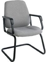 Office Star EX2655 Conference/Visitors Chair, Contoured Seat and Back, Built in Lumbar Support, Pneumatic Seat Height Adjustment, Locking Tilt Control with Adjustable Tilt Tension, Comfortable "C" Arms, Heavy Duty Nylon Base, 20" W x 18" D x 2.5" T Seat Size, 20" W x 20" H x 3" T Back Size (EX-2655 EX 2655) 