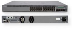 Juniper Networks EX3300-24P Ethernet Switch with 24-port 10/100/1000BASE-T (24 PoE+ ports) and 4 SFP+ uplink ports (optics not included), Backplane Speed 40-80 Gbps, Data Rate 128 Gbps, Throughput 95 Mpps (wire speed), Junos Operating System, sFlow Traffic Monitoring, 8 QoS Queues/Port, 16000 MAC Addresses, UPC 832938052758 (EX330024P EX3300 24P EX-3300-24P) 