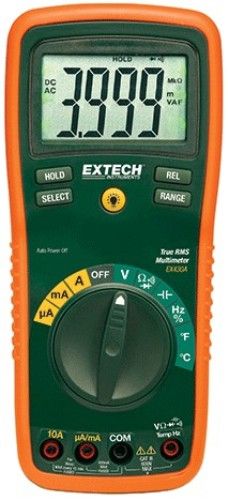 Extech EX430A-NIST True RMS Professional MultiMeter with Certificate Traceable to NIST; Large Backlit LCD Display with Easy-to-read 1
