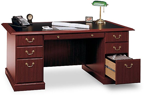 Bush EX45672-03 Executive Desk, Saratoga Executive Collection, Harvest Cherry Finish (EX-45672 EX 45672 EX45672 EX-4567203 EX 4567203 EX4567203 )