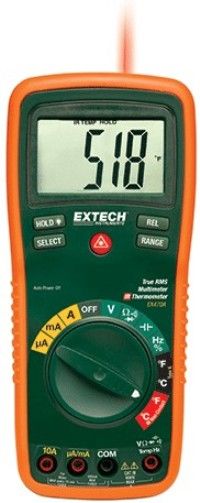 Extech EX470A Twelve Function True RMS Professional MultiMeter + InfraRed Thermometer; Large Backlit LCD Display with Easy-to-read 1