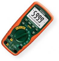 Extech EX520 True RMS Industrial MultiMeter (6000 count), Peak Hold, Type K Temperature, Capacitance, Double molded for waterproof (IP67) protection, 1000V input protection on all functions, Rugged design — drop proof to 6 feet, Dual sensitivity frequency functions, Large backlit LCD with bargraph, UPC 793950395202 (EX 520 EX-520) 