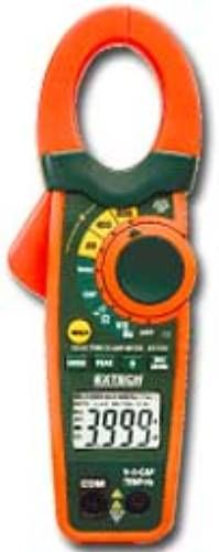 Extech EX730 True RMS AC/DC Clamp Meter 800A, DC Zero, AC/DC Current, AC/DC Voltage, Resistance, Frequency, Capacitance, Temperature, Diode, and Continuity, Peak function captures inrush currents and voltage transients, Data Hold freezes data in display, UPC 793950397305 (EX-730 EX 730)