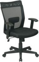 Office Star EX888 Deluxe Screen Back Managers Chair with Adjustable Padded Arms, Thick padded and mesh back, Built-in lumbar support, Pneumatic seat height adjustment, Height adjustable soft padded arms, 19" W x 19.5" D x 3.25" T Seat Size, 19" W x 21.75" H x .5" T Back Size (EX-888 EX 888) 