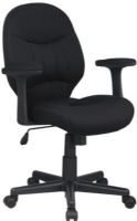 Office Star EX91 Mesh Task Chair with Fabric Padded Arms, Contour seat and back with built-in lumbar support, Pneumatic seat height adjustment, Locking tilt control with adjustable tilt tension, Mesh fabric padded arms, 19" W x 18" D x 3.5" T Seat Size, 18" W x 19.5" H x 3.5" T Back Size, 18" Arms Max Inside (EX-91 EX 91) 
