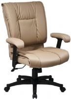 Office Star EX9381-1 Model EX9381 Tan Leather Mid Back Swivel Chair, Work Smart 93 Series, Pillow Top Seat and Back, Built in Lumbar Support, Pneumatic Seat Height Adjustment, 2-to-1 Synchro Tilt Control, Adjustable Tilt Tension, Top Grain Leather, 22.75W x 20D x 4.5T Seat Size, 22W x 24H x 5T Back Size, Available in Black, Tan or Burgundy Top Grain Leather (EX-9381 EX 9381 EX93811 EX-93811 EX 93811) 