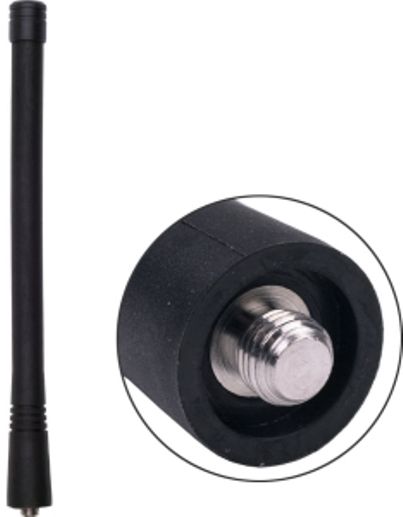 Antenex Laird EXB144MX MX Connector Tuf Duck Antenna, VHF Band, 144-148MHz Frequency, Unity Gain, Vertical Polarization, 50 ohms Nominal Impedance, 1.5:1 Max VSWR, 50W RF Power Handling, MD Connector, 6.25-6.9