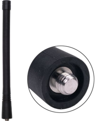 Antenex Laird EXB155MX MX Connector Tuf Duck Antenna, VHF Band, 150-162MHz Frequency, Unity Gain, Vertical Polarization, 50 ohms Nominal Impedance, 1.5:1 Max VSWR, 50W RF Power Handling, MX Connector, 5.8-6.3