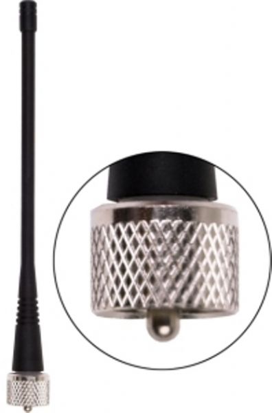 Antenex Laird EXC450PL UHF/Male Tuf Duck Antenna, 450-470MHz Frequency, 460 MHz Center Frequency, UHF Band, Unity Gain, Vertical Polarization, 50 ohms Nominal Impedance, 1.5:1 Max VSWR, 50W RF Power Handling, UHF/Male Connector, 6