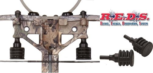 Excalibur 7006 R.E.D.S. (Recoil Energy Dissipation System) Suppressors; For Matrix Series crossbows only; R.E.D.S. dampeners come as a pair and are strategically positioned on the crossbows where they bear the brunt of the strings follow through which allows them to substantially reduce shock, vibration and noise; UPC 626192070067 (EXCALIBUR7006 EXCALIBUR-7006)
