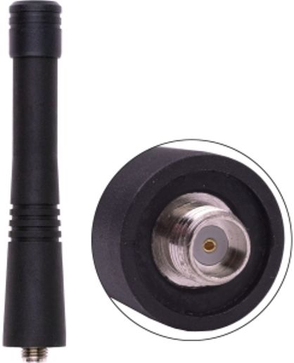 Antenex Laird EXD450SFJ SFJ Connector Tuf Duck Antenna, 450-470MHz Frequency, 460 MHz Center Frequency, UHF Band, Vertical Polarization, 50 ohms Nominal Impedance, 1.5:1 Max VSWR, 50W RF Power Handling, SFJ Connector, 3
